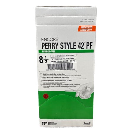 Surgical Glove ENCORE® Perry® Style 42® PF Size 8.5 Sterile Latex Standard Cuff Length Micro-Textured Natural Chemo Tested