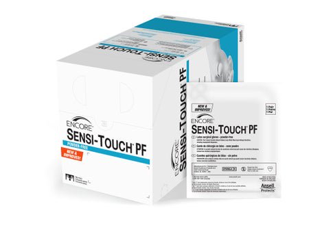 Surgical Glove ENCORE® Sensi-Touch® PF Size 6 50 Pairs per Box Sterile Latex Standard Cuff Length Micro-Textured Natural Chemo Tested