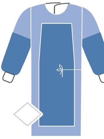 Film-Reinforced Surgical Gown with Towel ComfortGuard® X-Large Blue Sterile AAMI Level 3 Disposable