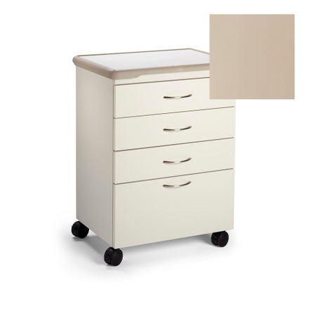 Treatment Cabinet M4 Series Floor Standing / Mobile Powder Coated Steel 4 Drawers Without Shelves Keyed Lock