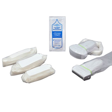 Seamless Viral Barrier Contour Curved End Tip Kit Sheathes3D™ 1 X 3 Inch Face to 6 X 48 Inch, Not Made with Natural Rubber Latex, Sterile