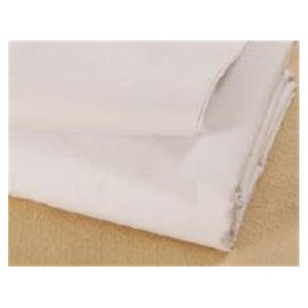 Bed Sheet Global Select™ Fitted 36 W X 80 L X 9 D Inch White / Red Hem 55% Cotton / 45% Polyester Reusable