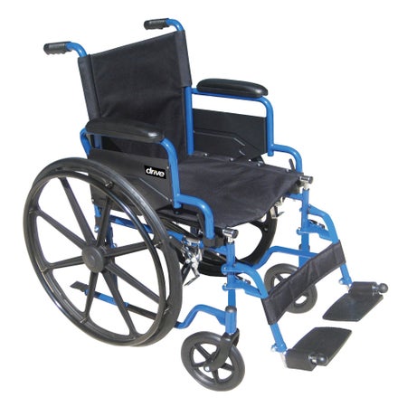 Wheelchair drive™ Blue Streak Desk Length Arm Swing-Away Footrest Black Upholstery 16 Inch Seat Width Adult 250 lbs. Weight Capacity