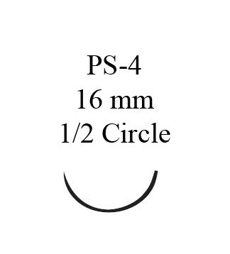 Absorbable Suture with Needle Coated Vicryl™ Polyglactin 910 PS-4 1/2 Circle Reverse Cutting Needle Size 4-0 Braided