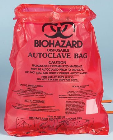 Autoclavable Biohazard Waste Bag SP Bel-Art Biohazard Symbol / Disposable Autoclave Bag / Caution 0.43 gal. Red 8-1/2 X 11 Inch