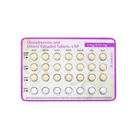 Drospirenone / Ethinyl Estradiol 3 mg - 0.03 mg Tablet 84 Tablets