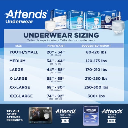 Absorbent Underwear Attends® Care Pull On with Tear Away Seams Adult X-Large Unisex Disposable Heavy Absorbency