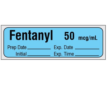 Drug Label Shamrock Syringe Label FENTANYL 50 mcg / mL / Prep Date _____ Exp. Date _____ / Initial _____ Exp. Time _____ Blue 1/2 X 1 Inch