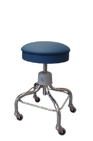Exam Stool Screw Height Adjustment 2 Inch Double Ball Bearing Casters Columbia Blue