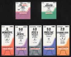 Absorbable Suture with Needle Coated Vicryl™ Polyglactin 910 PS-4 1/2 Circle Reverse Cutting Needle Size 5-0 Braided