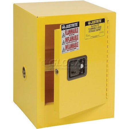 Flammable Safety Cabinet Justrite® Counter Top Steel Without Drawers 1 Shelf Keyed Lock