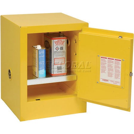 Flammable Safety Cabinet Justrite® Counter Top Steel Without Drawers 1 Shelf Keyed Lock