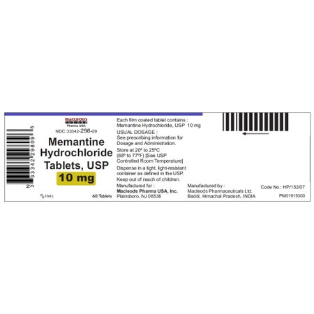 Memantine HCl 10 mg Tablet 60 Tablets