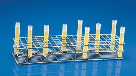 Test Tube Rack Poxygrid® 100 Place 15 to 16 mm Tube Size Blue 64 X 108 X 386 mm
