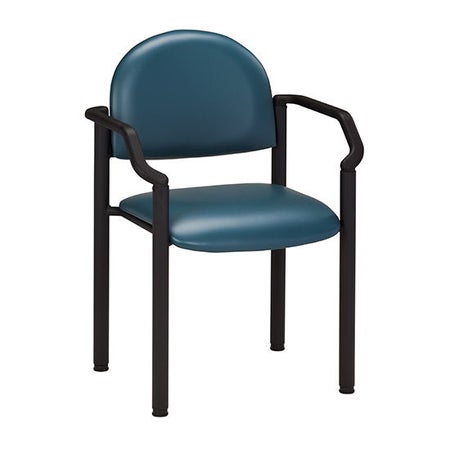 Side Chair Premium Series Black Fixed Arms Vinyl 300 lbs. Weight Capacity