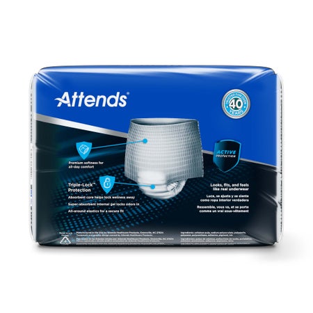 Absorbent Underwear Attends® For Men Pull On with Tear Away Seams Adult Small / Medium Male Disposable Heavy Absorbency