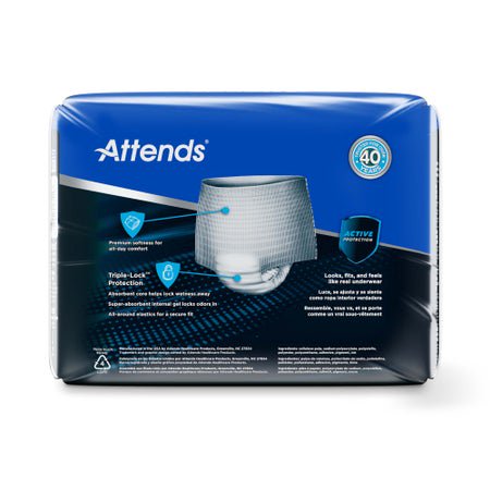 Absorbent Underwear Attends® For Men Pull On with Tear Away Seams Adult Large Male Disposable Heavy Absorbency