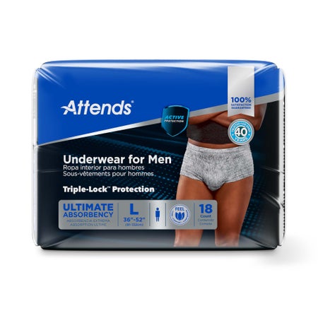 Absorbent Underwear Attends® For Men Pull On with Tear Away Seams Adult Large Male Disposable Heavy Absorbency