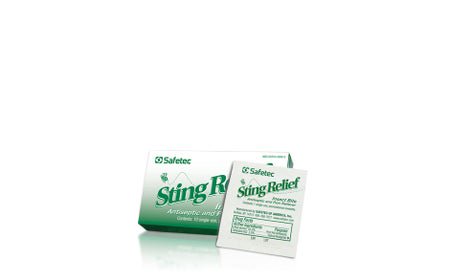 Sting and Bite Relief Ethyl Alcohol / Lidocaine Safetec® Towelette Individual Packet