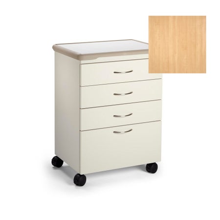 Treatment Cabinet M4 Series Floor Standing / Mobile Powder Coated Steel 4 Drawers Without Shelves Keyed Lock