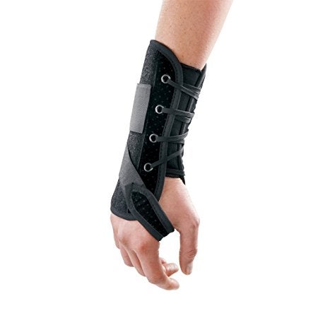 Wrist Brace Breg® Wrist Lacer Aluminum / Felt / Suede Left Hand Black Large