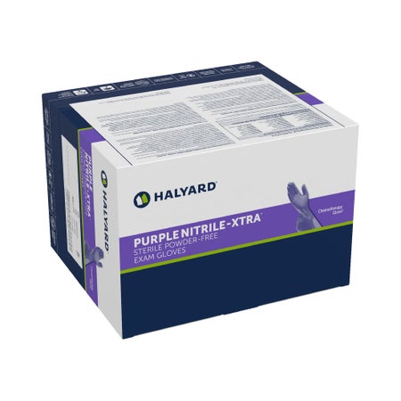 Exam Glove Purple Nitrile-Xtra™ X-Large Sterile Pair Nitrile Extended Cuff Length Textured Fingertips Purple Chemo Tested