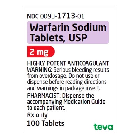 Warfarin Sodium 2 mg Tablet 100 Tablets