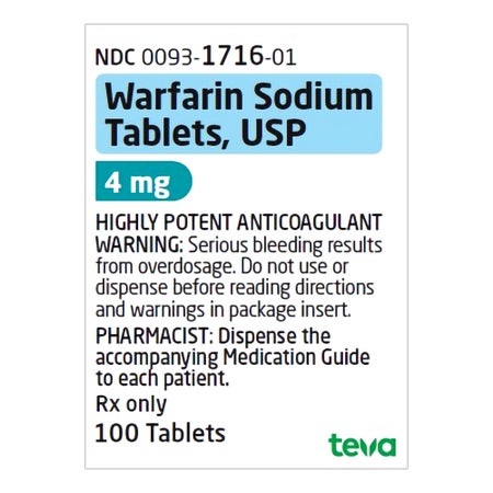 Warfarin Sodium 4 mg Tablet 100 Tablets