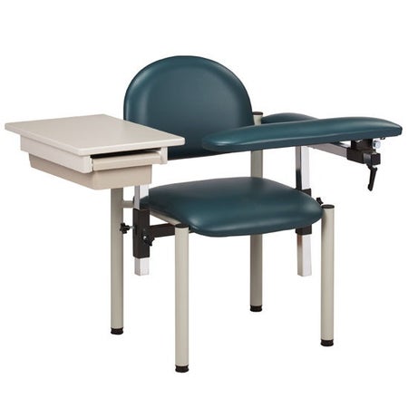 Blood Drawing Chair SC Series Single Adjustable Flip Up Armrestrest Wedgewood Blue
