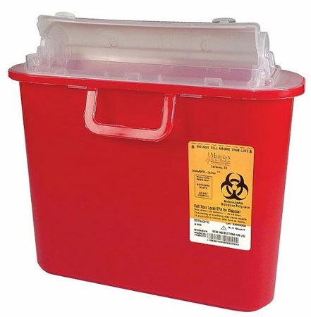 Sharps Container Sharps-Tainer® Red Base 10-1/2 X 3-1/2 X 10-1/2 Inch Horizontal Entry 1.35 Gallon