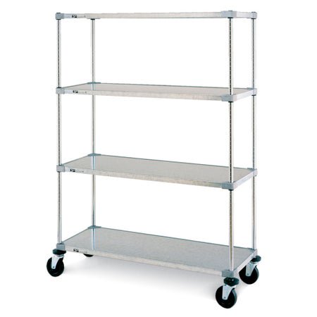Solid Shelf Super Erecta® 4 Shelves 24 X 48 X 68 Inch Silver