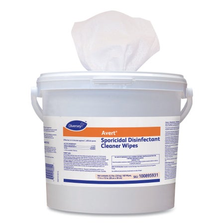 Surface Disinfectant Cleaner Diversey™ Avert™ Premoistened Manual Pull Wipe 160 Count Pail Chlorine Scent NonSterile