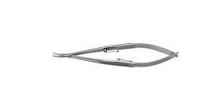 Needle Holder Castroviejo 137 mm Length Medium 11 mm Gently Curved Jaw Flat Serrated Handle
