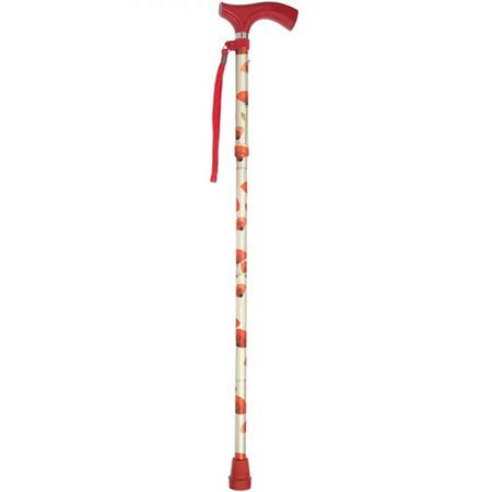 Folding Cane Switch Sticks® Aluminum 32 to 37 Inch Height Poppies Print
