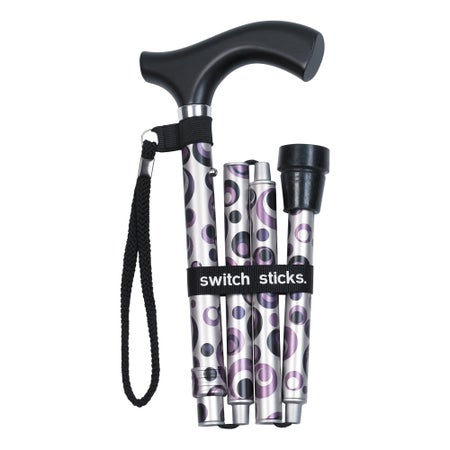 Folding Cane Switch Sticks® Aluminum 32 to 37 Inch Height Storm Print