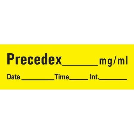 Drug Label UAL™ Anesthesia Label Tape Precedex _mg/mL Date_Time_Int Yellow 1/2 X 1-1/2 Inch