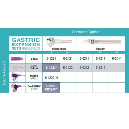 Gastric Extension Set with Purple Hybrid Y-Port G-JET® 12 Inch