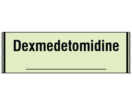 Drug Label Shamrock Syringe Label Dexmedetomidine / _____ Lime 1/2 X 1 Inch