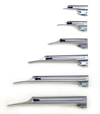 Laryngoscope Blade GreenLine® Miller Type Fiberoptic Light Universal Sterile