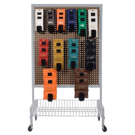 Weight Cuff Set with Storage Rack 24 Piece Set with Mobile Floor Rack / Adjustable Cuff Style The Cuff® Original Standard Set 1/4 lbs. / 1/2 lbs. / 3/4 lbs. / 1 lbs. / 1-1/2 lbs. / 2 lbs. / 2-1/2 lbs. / 3 lbs. / 4 lbs. / 5 lbs. / 7-1/2 lbs. / 10 lbs.