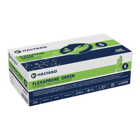 Exam Glove FLEXAPRENE* GREEN Small NonSterile Chloroprene Standard Cuff Length Textured Fingertips Green Not Rated