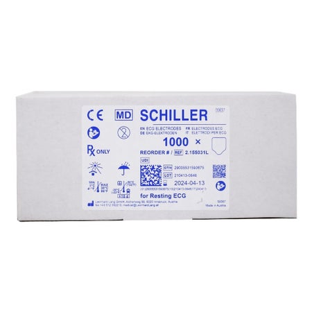 ECG Resting Electrode Schiller™ Tab Connector Adult Non-Radiolucent 100 per Pack