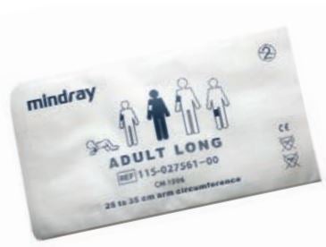 Single Patient Use Blood Pressure Cuff Mindray™ 25 to 35 cm Arm Nylon Cuff Adult Long Cuff
