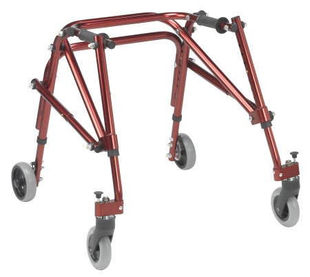 Posterior Walker with Wheels and Seat Adjustable Height Nimbo Aluminum Frame 190 lbs. Weight Capacity 28 to 36 Inch Height
