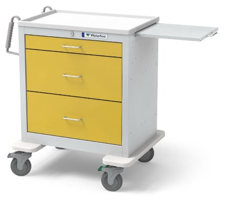 Isolation Cart Steel Frame 24-1/2 X 29 X 37-1/2 Inch Yellow 16.5 X 22 Inch, Drawer Height: One 3 Inch Drawer, Two 9 Inch Drawer