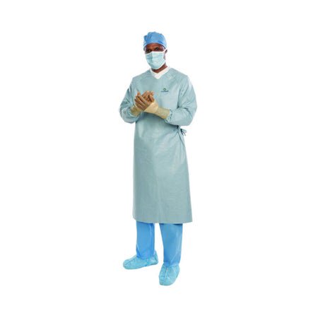 Surgical Gown with Towel Aero Chrome 2X-Large / X-Long Silver Sterile AAMI Level 4 Disposable