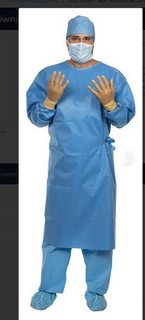 Non-Reinforced Surgical Gown with Towel Spectrum Medium Blue Sterile AAMI Level 3 Disposable
