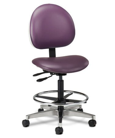 Lab Stool Premier Series With Backrest Pneumatic Height Adjustment 5 Casters Wedgewood