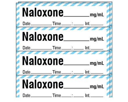 Drug Label Shamrock Syringe Label NALOXONE _____ mg / mL / Date _____ Time _____ Int. _____ Blue / White 1/2 X 1 Inch