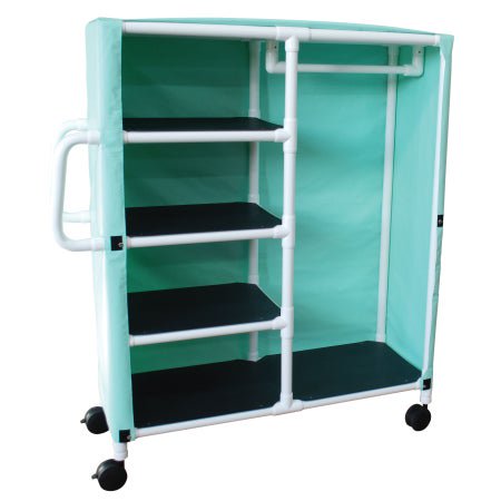 Linen / Specialty Cart with Cover 4 Shelves 75 lbs. per Shelf Weight Capacity PVC 4 Inch Twin Casters